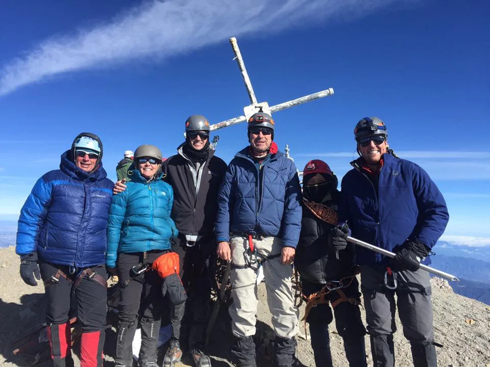 Craig Van Hoy with a climbing team on a Mexican volcano